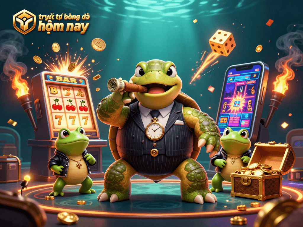 Experience exciting trực tiếp bóng đá hôm nay with dynamic casino characters in a vibrant atmosphere.