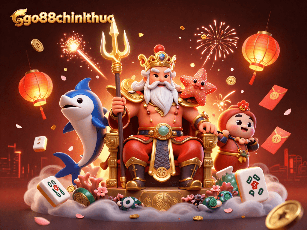 Experience the excitement of go88chinhthuc with vibrant casino elements and 3D characters.