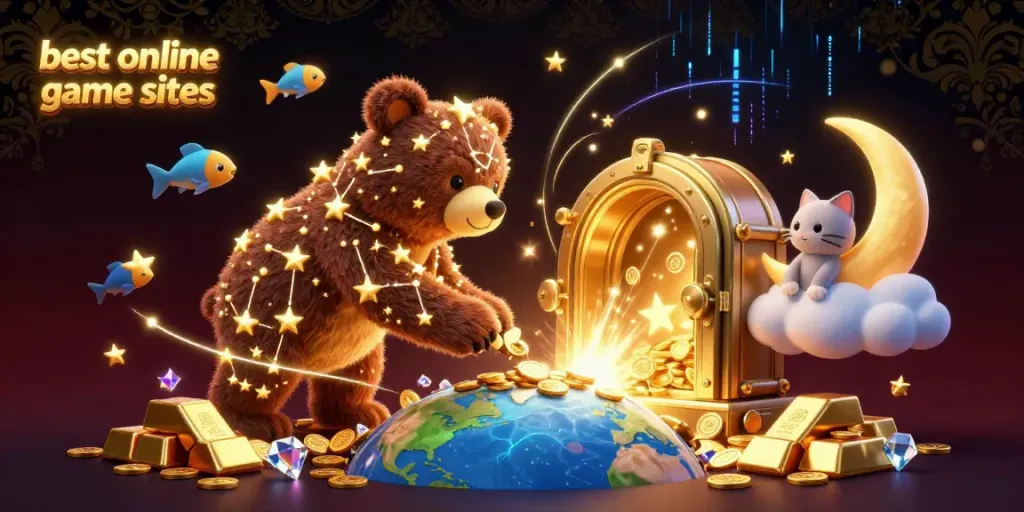 Experience winning strategies at the best online casino game sites through enchanting 3D illustration.