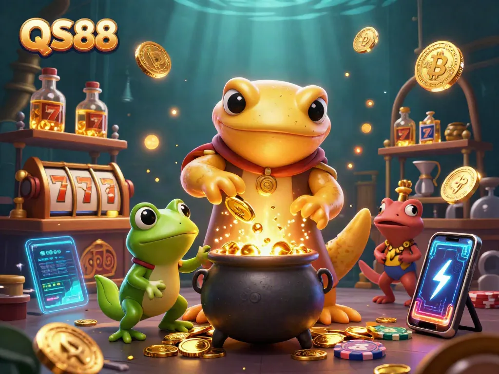 Experience thrilling games at QS88 with gold coins and exciting slot reels.