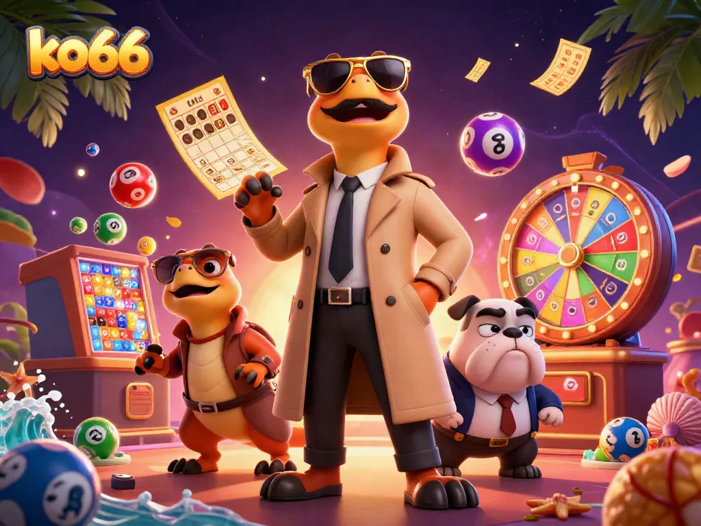 Experience thrilling KO66 games with exciting lottery elements in a vibrant casino scene.