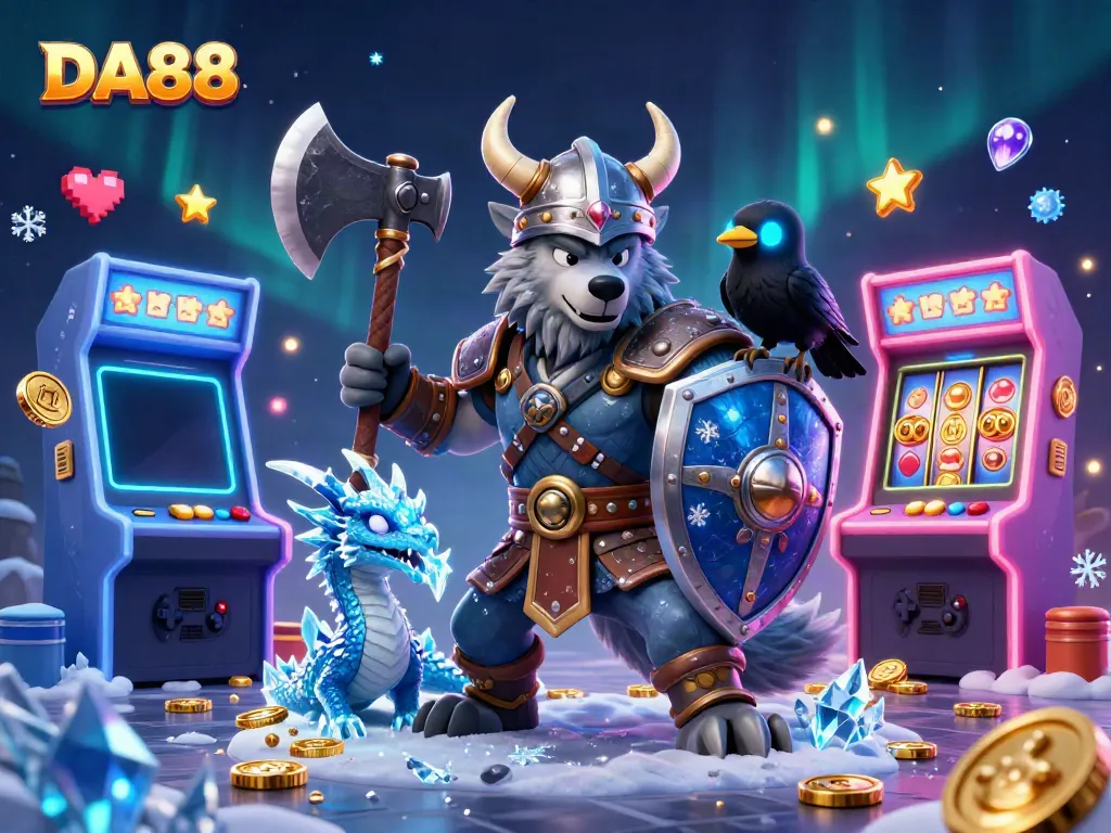 Immerse in DA88's exciting gaming world with vibrant characters and dynamic casino elements.