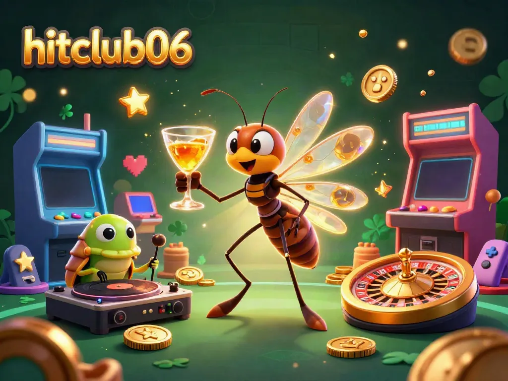 Experience the thrill of hitclub06 with a captivating casino-themed scene showcasing unique 3D characters and gaming elements.
