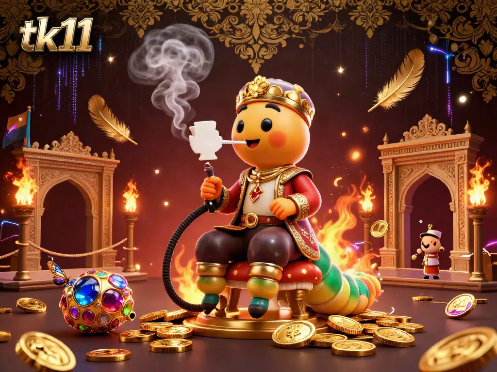 Engage with an exciting tk11 casino scene featuring a vibrant 3D caterpillar master and dynamic gambling elements.